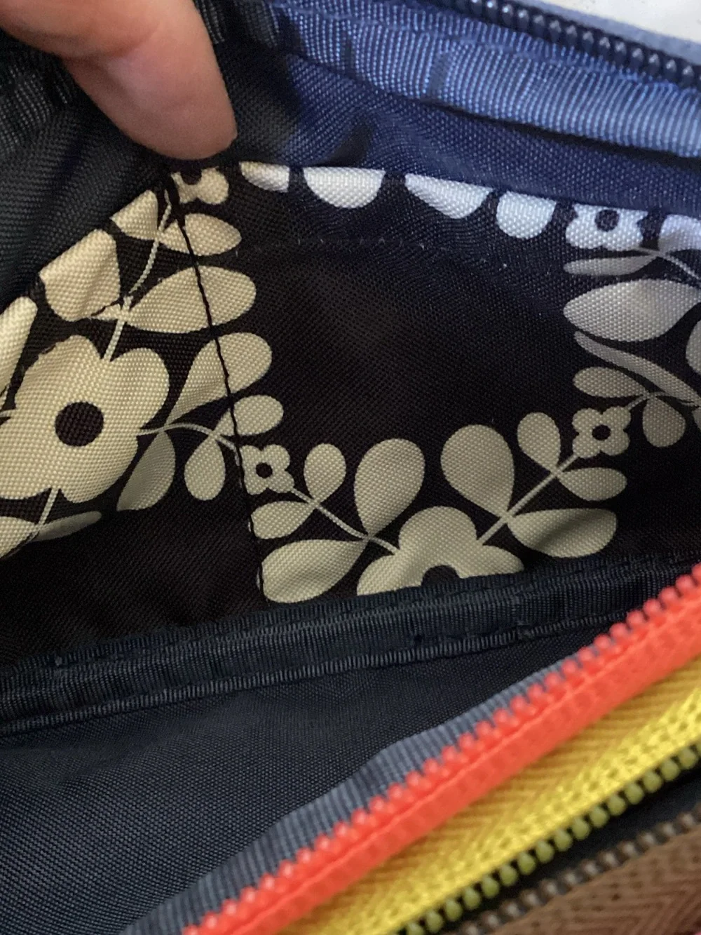 Orla Kiely Navy and White Floral Crossbody Bag